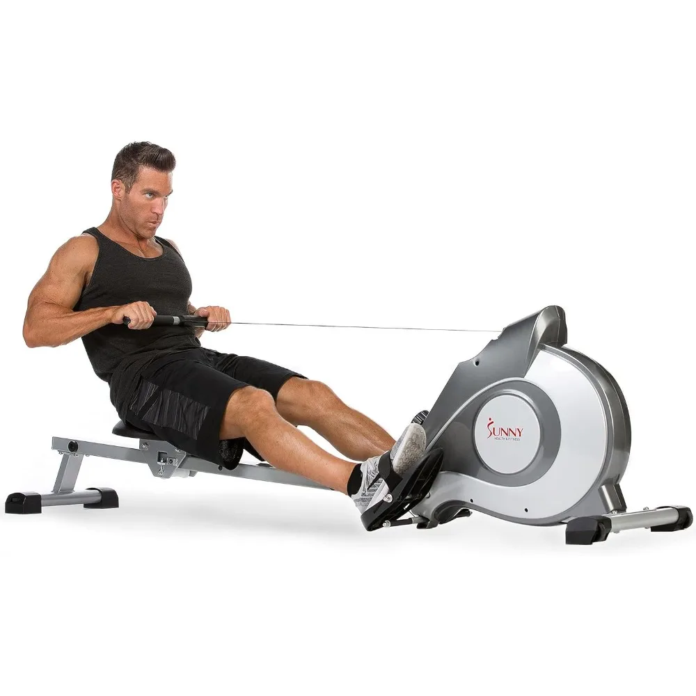 

Magnetic Rowing Machine w 53.4" Extended Slide Rail, Smooth Quiet Resistance and Optional Exclusive