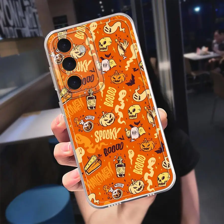 เคสโทรศัพท์แบบนิ่มสำหรับ Samsung Galaxy A52 A52s A32 A71 A12 A72 A31 A50 A51 A21s A16 A17 ลายมอนสเตอร์ผีฮาโลวีน