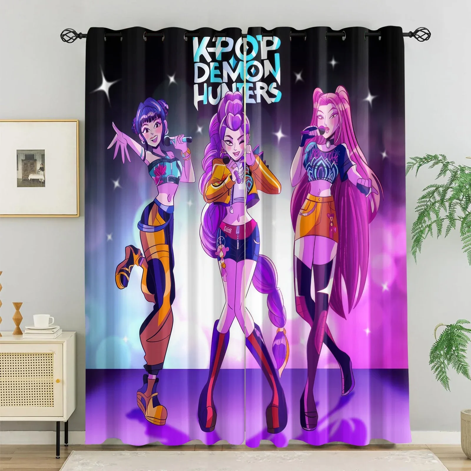 Hasbro Kpop Girl Group Stage Blackout Curtains 85% Light Blocking Noise Reducing Grommet Window Drapes For Girls Kids Bedroom image 3