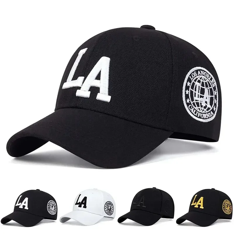 NEW Unisex LA letter Embroidery Snapback Baseball Caps Spring and Autumn Outdoor Adjustable Casual Hats Sun screen Hat