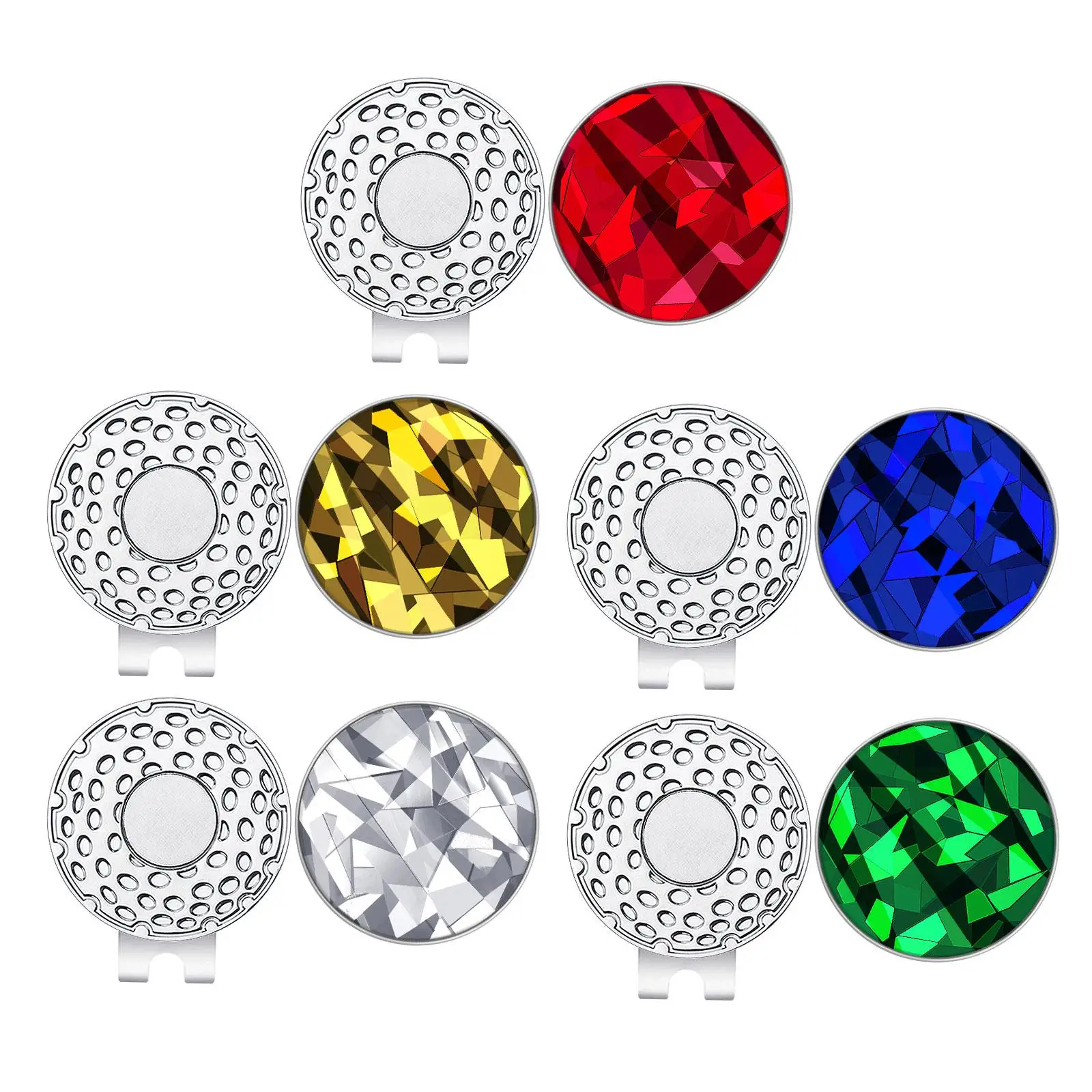 مشبك قبعة الجولف، إكسسوارات الجولف المدمجة المزخرفة، قبعة معدنية أنيقة احترافية