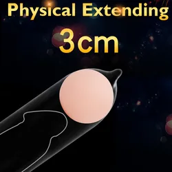 Penis Extender Beads Condoms Sex Toys For Men Head Condoms Attachment Reusable Ball Penis Extension Sleeve Intimate Goods