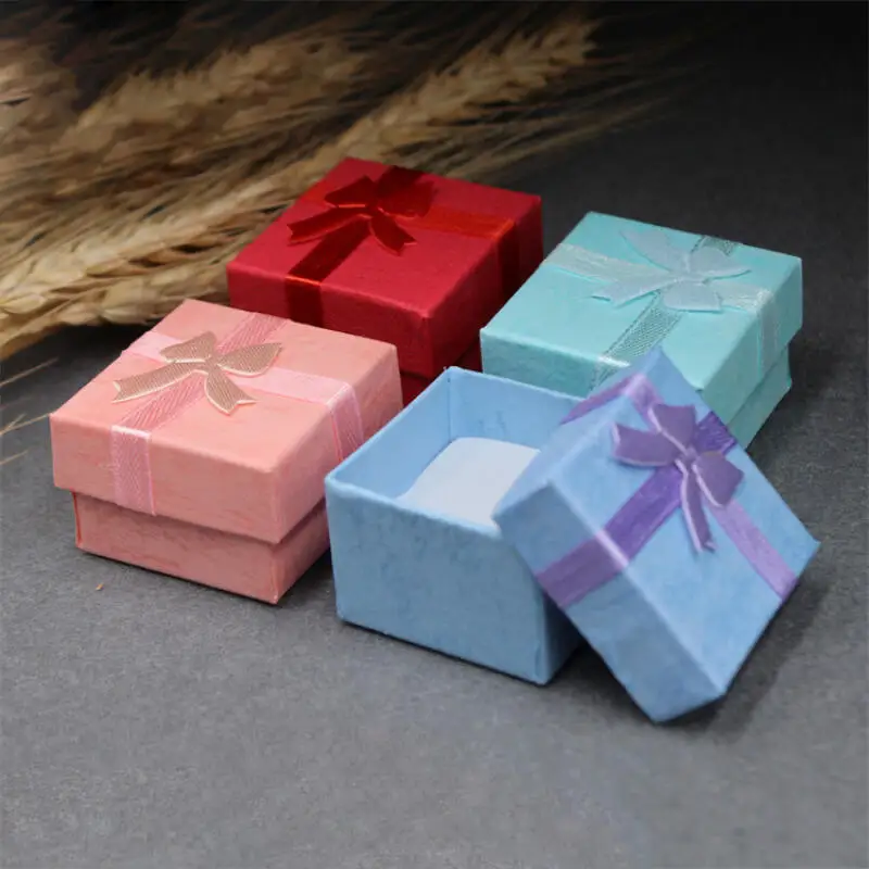 6Pcs Butterfly Festival  Paper Jewelry Boxes Rings Earrings Necklaces Storage Organizer Gift Box Cloud Bowknot Jewelry Packing