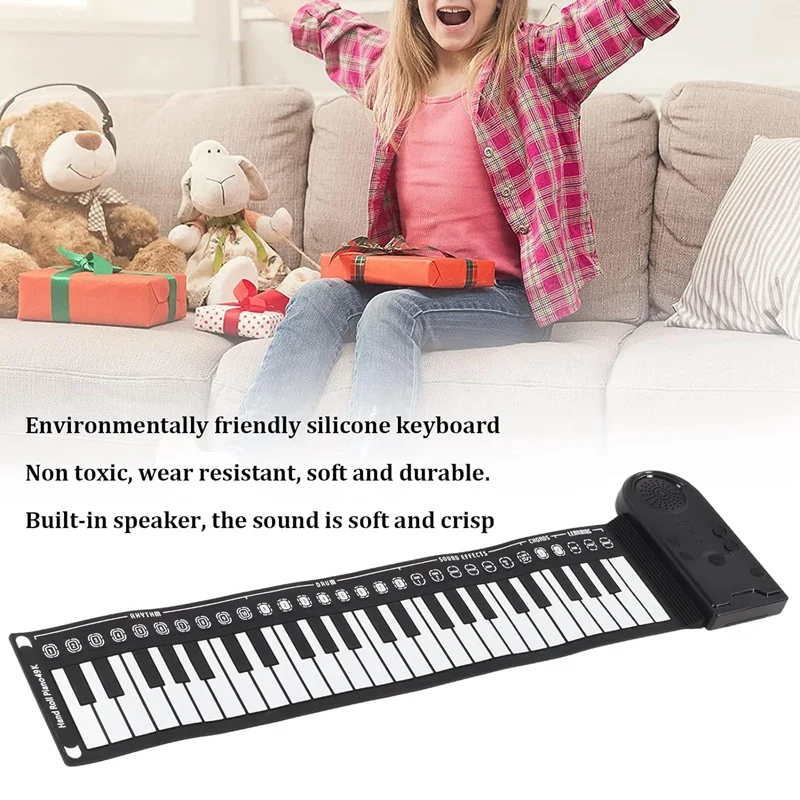 Keyboard Piano Roll Up Electric Piano For Beginners Foldable 49 Keys Electronic Piano Durable Easy Install Easy To Use