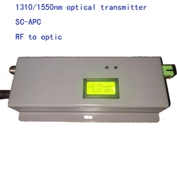 Nieuwe Ftth 101010agc-1550 Optische Vezel Zender 1550nm Catv Optische Zender Met Sc/Apc Connector Rf Ingang Met Lcd-Scherm