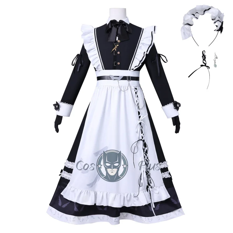 NIJISANJI Kanae متوفر في المخزون Nijisanji Vtuber Kanae خادمة الزي تأثيري حلي عيد الهالوين