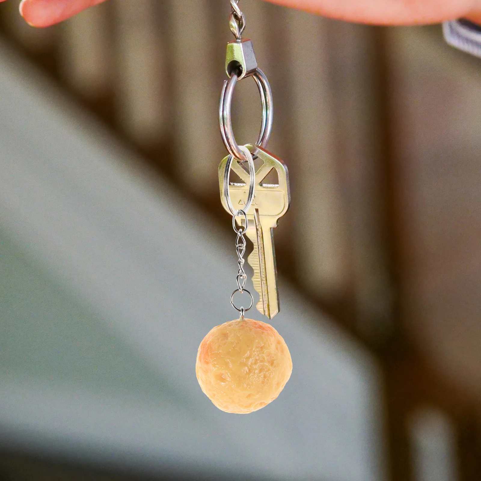 2pcs Takoyaki Keychain Mini Food-Themed Key Ring Simulated Kitchen For Kids Bag Pendant Car Key Holder Artificial Seafood Charm