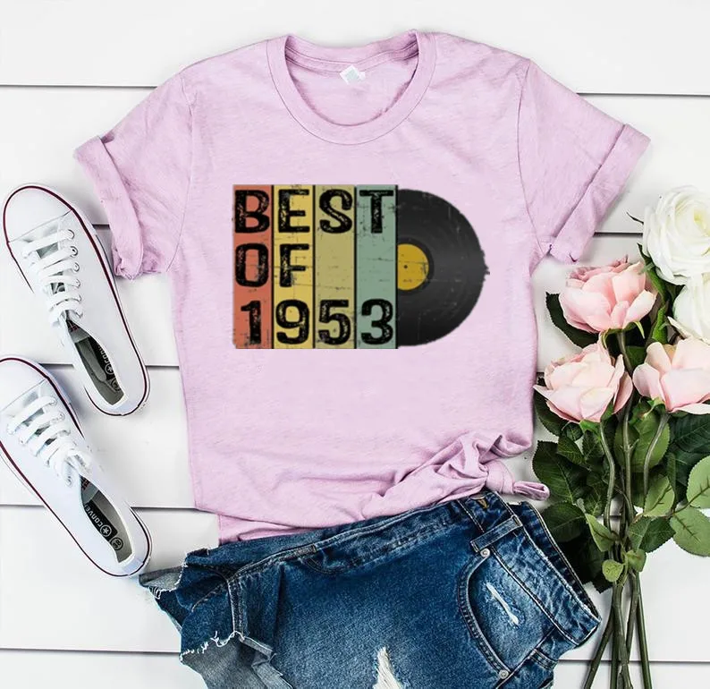 Vintage Best of 1953, 68th Birthday Gift For Men Women For Him Her Retro Birthday Party 100%cotton Shirts kawaii Unisex goth y2k