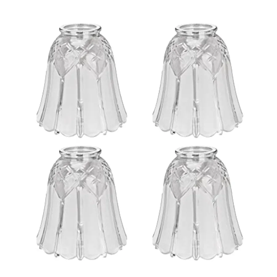 

23107-4 Transitional Clear and Sandblasted Ceiling Fan Replacement Glass Shade, 2-1/8" Fitter, 5" Diameter x 5" Height, 4 Pack