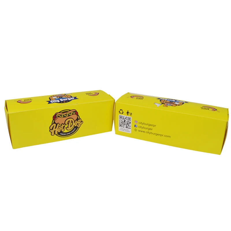 Art Paper Box, Hot Dog Box, produto personalizado, Eco-Friendly, logotipo personalizado impresso