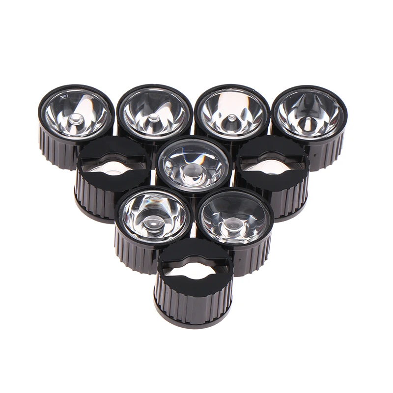 10Pcs 높은 전력 1W 3W LED 렌즈 5/8/10/15/25/30/45/60/90/120 반사경 콜리메이터 20MM PMMA 아크릴 광학 렌즈