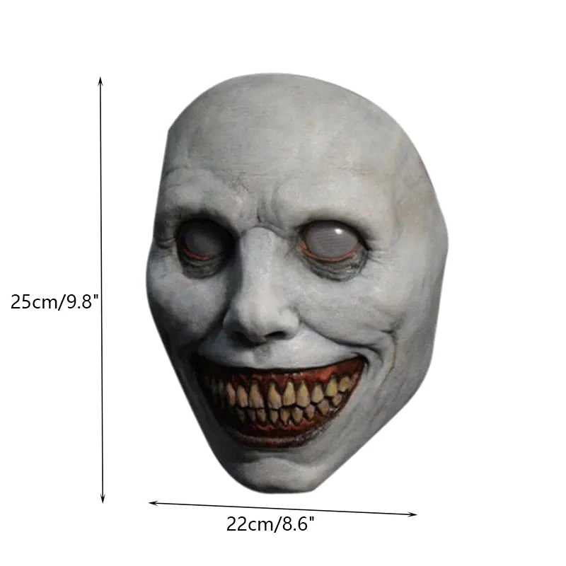 Smile Exorcism Halloween Ghost Mask Festival Bar Masquerade Haunted House Horror Mask Role Play Smile White Face White Eye Mask