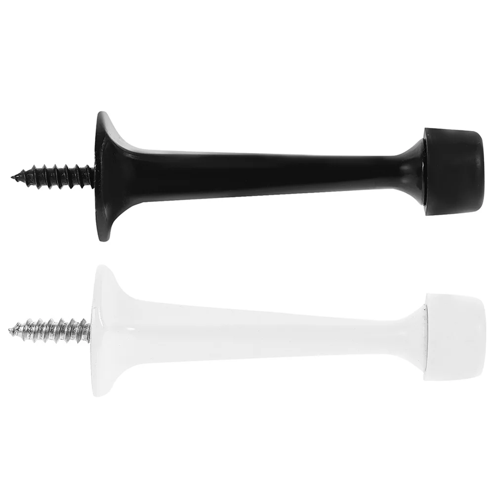 

2Pcs Stop Protector Heavy Duty Soft Rubber Tip Wall Mounting Black White Non Slip Door Stoppers Home Use Door Wedge