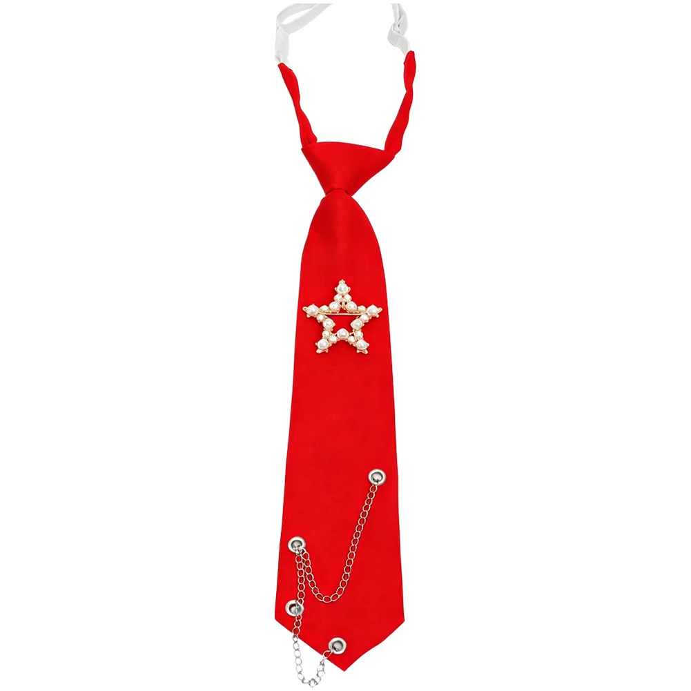 Star Embellished Pre Tied Necktie with For arrow End Design for For jk Fashion Alignment Polyester Fabric for Everyday Wear