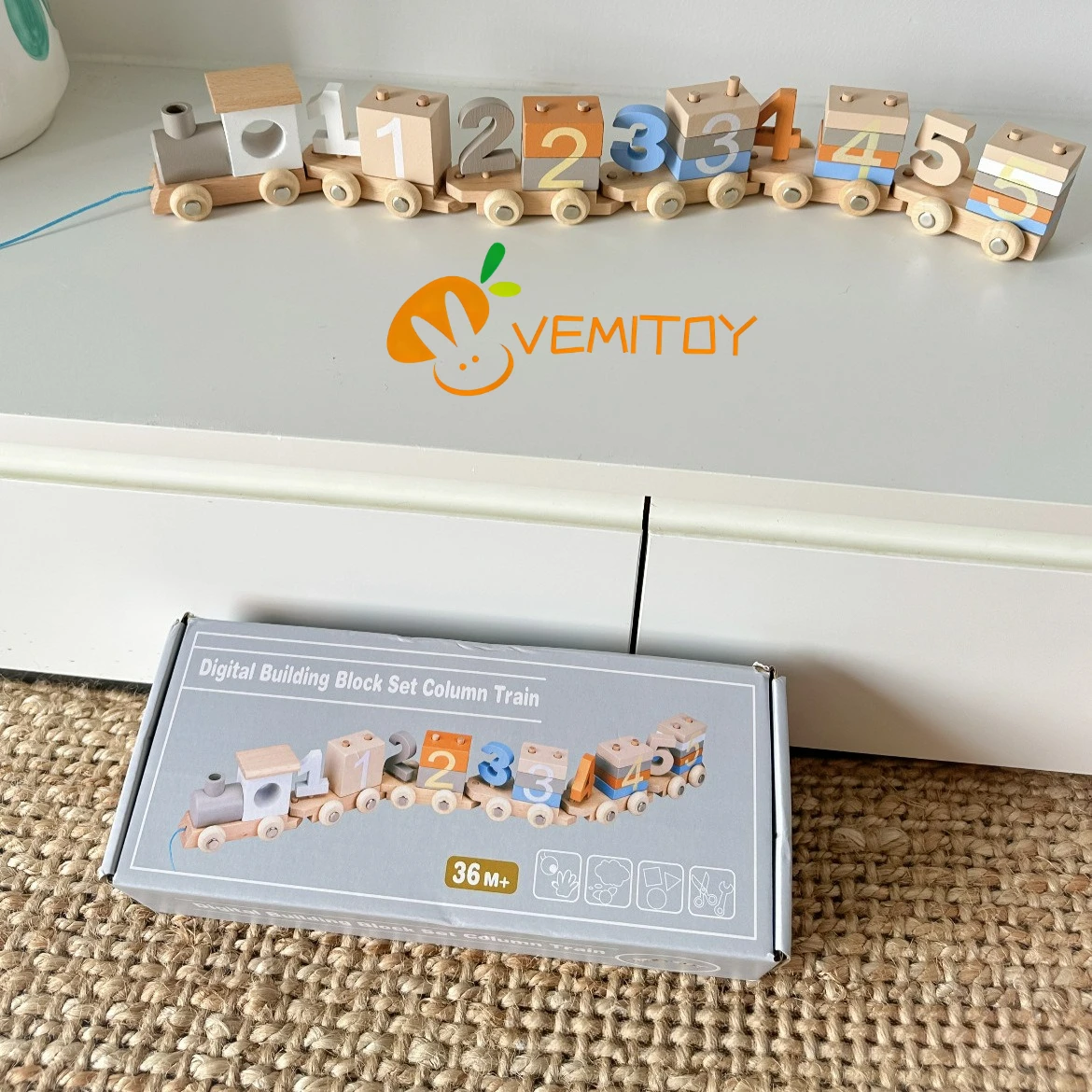Digitale Zug-Holzspielzeug für Kinder, pädagogische Montage, magnetische Bausteine für Aufklärung, Kinder