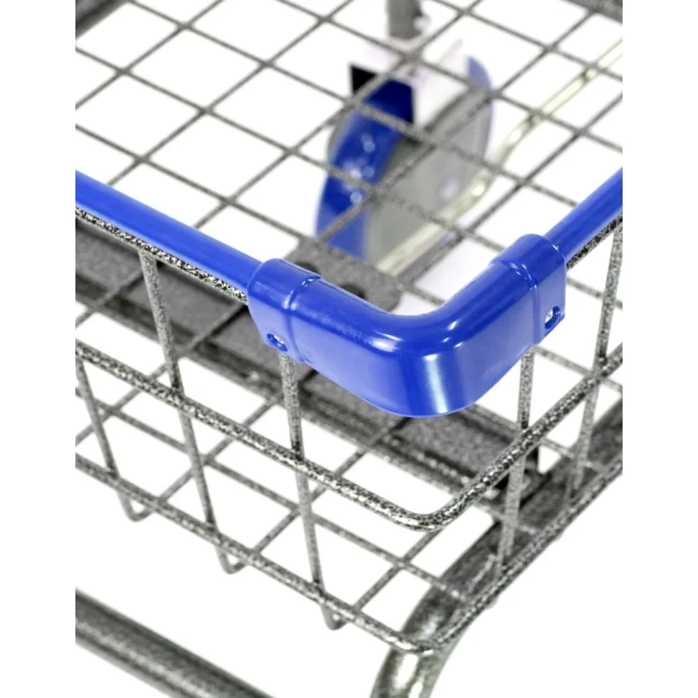 Handle Grocery & Laundry CART 1.5 Bushel Metal Red, Blue Trim Blue