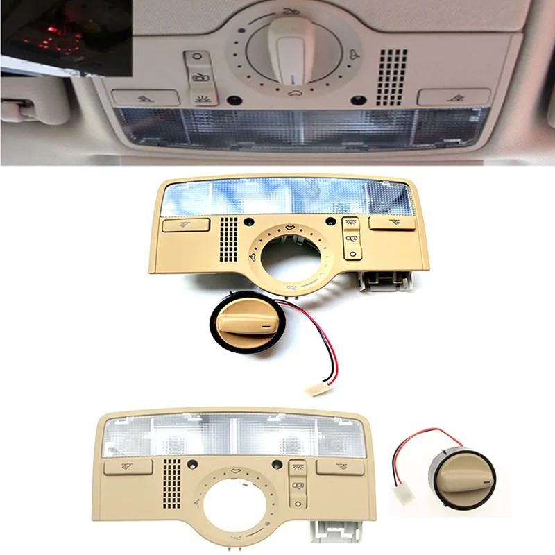 3B7947106B 7R3 / H67 For VW Passat B5 Interior Dark Beige Dome Light Beige Color Reading Lamp with SunRoof Skylight 3BD947105A