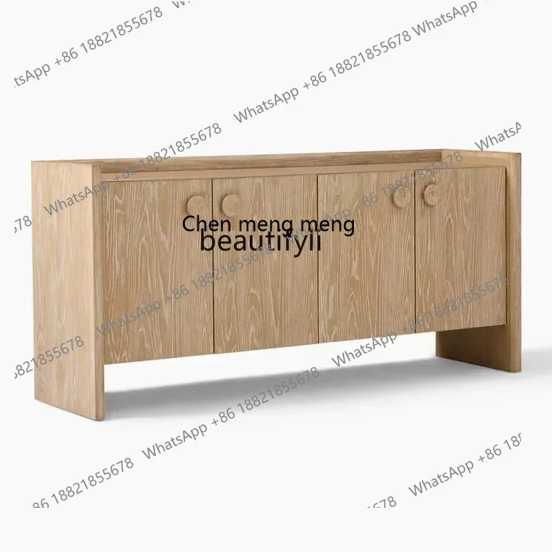 

X 0R Retro solid wood dining side cabinet, Nordic wabi sandy weathered and old decorative entrance cabinet, entrance foyer cabi