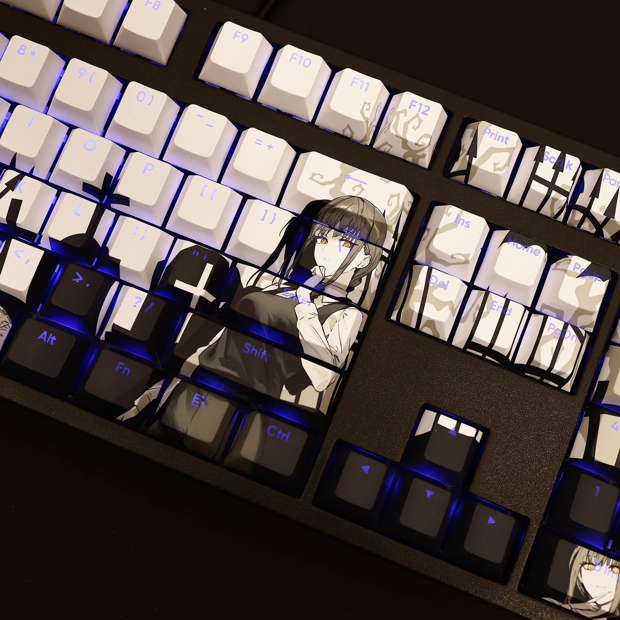 Imagem -02 - Chainsaw Man Makima Keycaps Cherry Anime Game Girl mx Switch Teclado Mecânico Faça Você Mesmo Presente Personalizado 108 Teclas por Conjunto