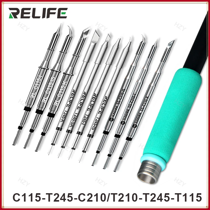 RELIFE Super Fine C210 T245 C245 Soldering Tip C115 Soldering Iron Tip for GVM T210 GVM T115 Professional Soldering Station