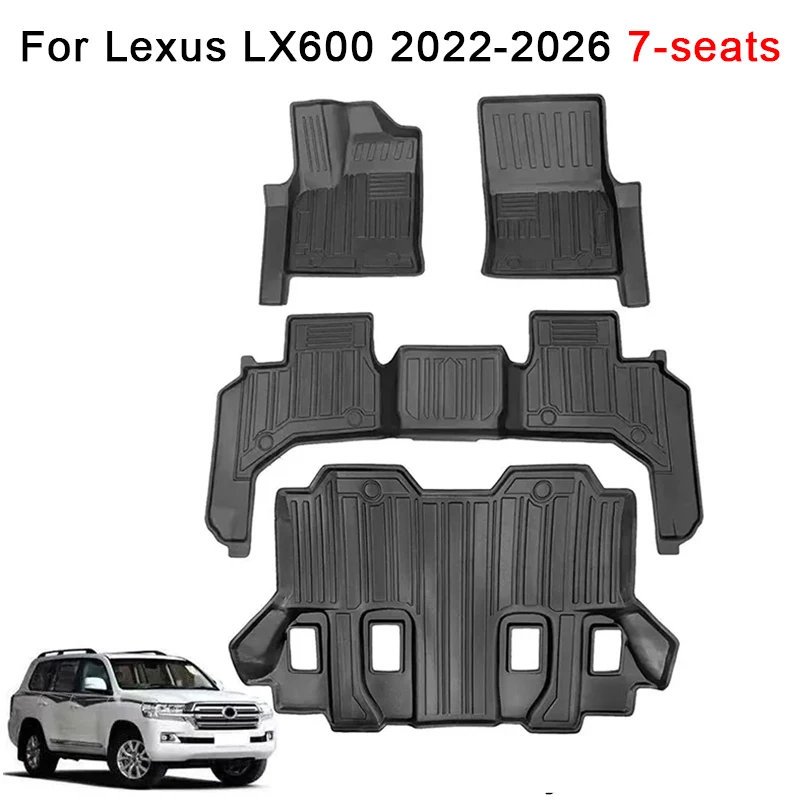 

Car Floor Mats for Lexus LX600 2022 2023 2024 2025 2026 TPE Waterproof Foot Mat 3D Floor Liners Left Hand Drive