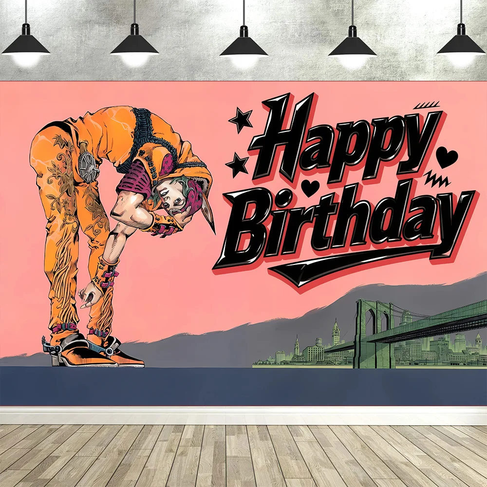 Classic Anime J-JooJoS Bizarre Adventure Party Backdrops Photography Background Banner Wall Cloth Kid Birthday Decoration Prop