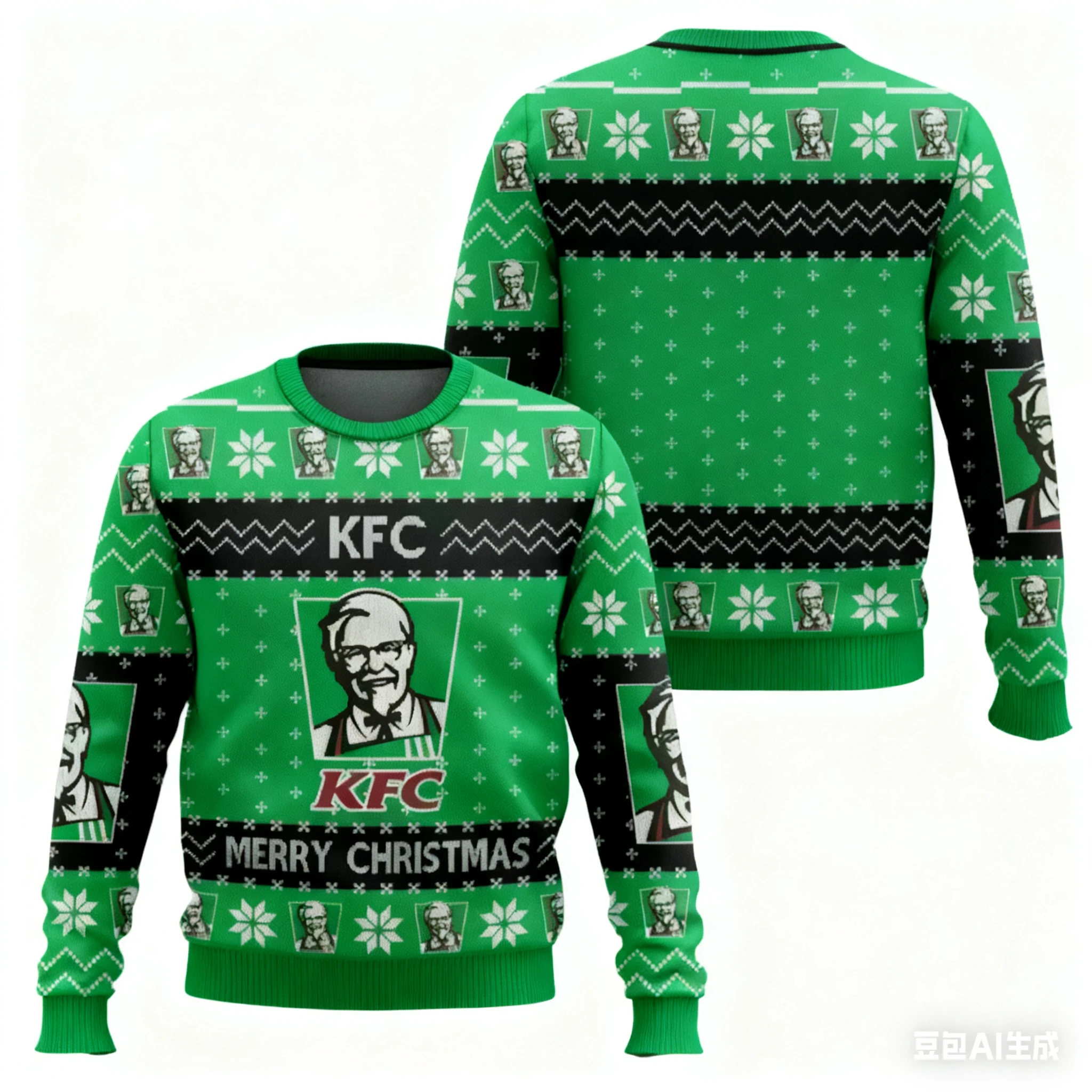 Sweat à capuche laid de noël KFC grand-père neige arbre de noël cerf Festival modèle produit chaud confortable correspondant couleur gratuite riche