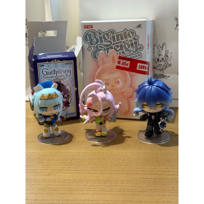 

POP MART Genshin Imprct Q версия серии фигурки куклы модель аниме фигурка коробки-сюрпризы оригинальные подарки Popmart слепая фигурка коробки