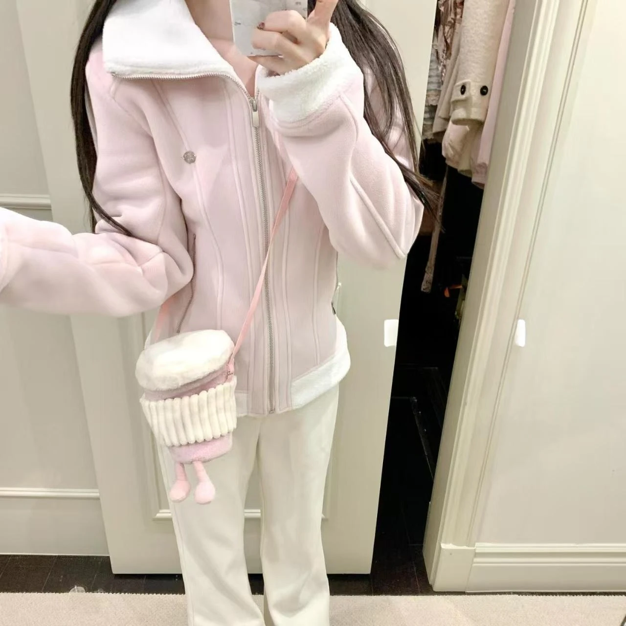 

Осень-зима Y2k Лоскутная женская куртка с карманами на молнии с длинным рукавом и высоким воротом пальто повседневное шикарное облегающее теплое верхняя одежда уличная одежда