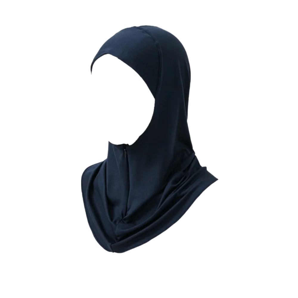 New Polyester Instant Cap Hijab Elastic Solid Color Underscarf Hidden Zipper Soft Full Coverage Hijab Middle East