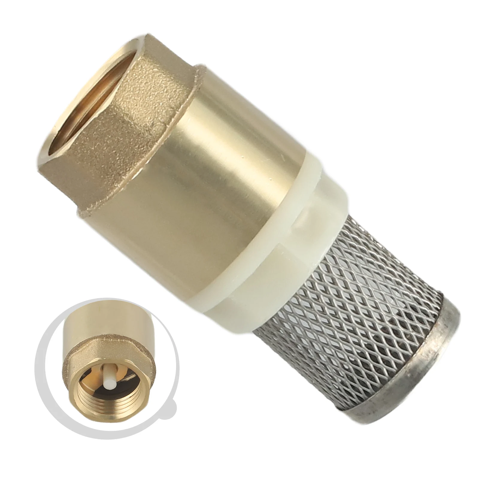 

1pc Brass Copper Water Pump Inlet Pipe Filter Thread Filter Vertical Check Valve DN15 DN20 DN25 Pipe Accessories Plumbing Fix