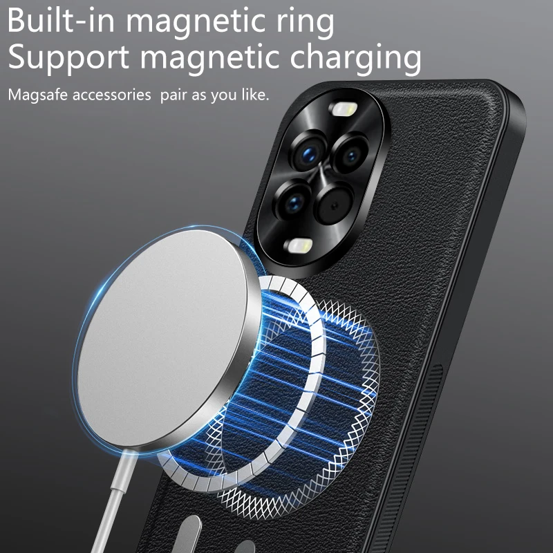 Funda de cuero PU de lujo para Huawei Nova 14 Ultra 14 Pro Magsafe protección de lente magnética cubierta a prueba de golpes para Huawei Nova 13 Pro