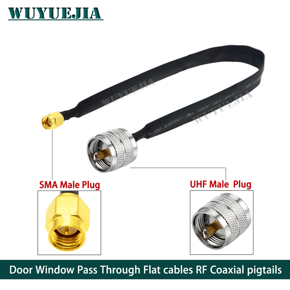 

Door Window Pass Through Flat PL259 UHF Male to SMA Male Female Coaxial Cable 50 Ohm RF Coax Pigtail Extension Cord 20CM30CM40CM