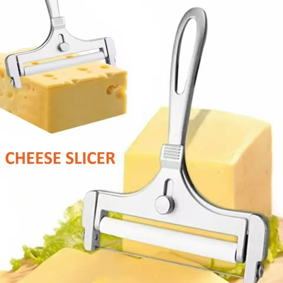Premium Cheese Slicer With Wire Adjustable Thickness Stainless Steel Cheese Butter Cutter For Effortless Cutting Cheese Gadget