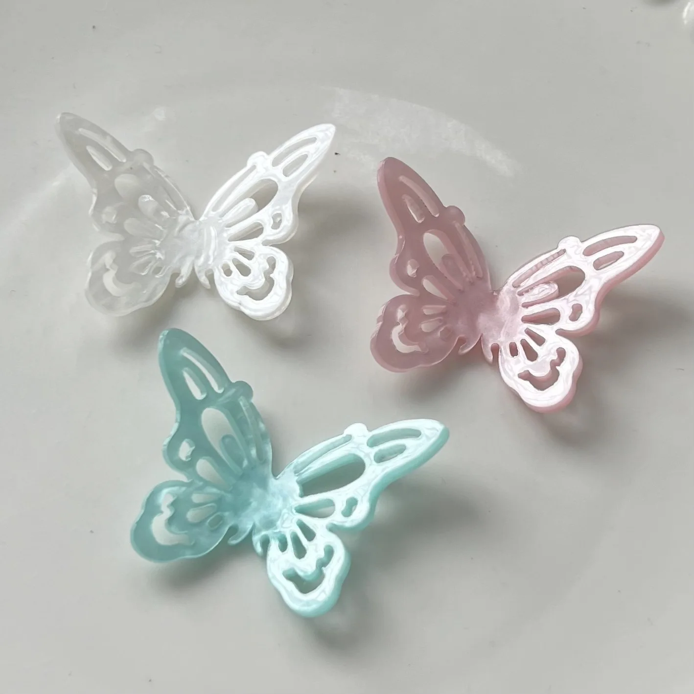 2pcs miniso colorful butterfly series cartoon acrilico flatback cabochon artigianato fai da te materiali creazione di gioielli charms