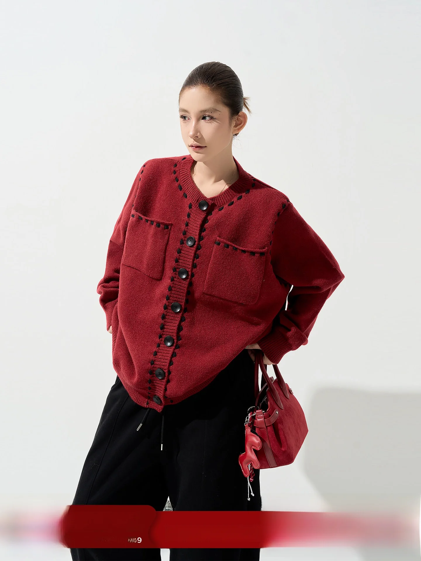 

Wutong круглый Ne Long Sve вязаный свитер пальто женский осенне-зимний свободный крой мягкий и теплый открытый кардиган топ