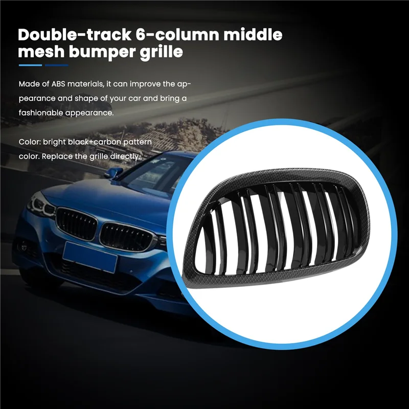 ل-BMW E90 E92 E93 M3 328I 335I 2007-2011 ألياف الكربون نظرة الجبهة الكلى مصبغة 51137157275 51137157276