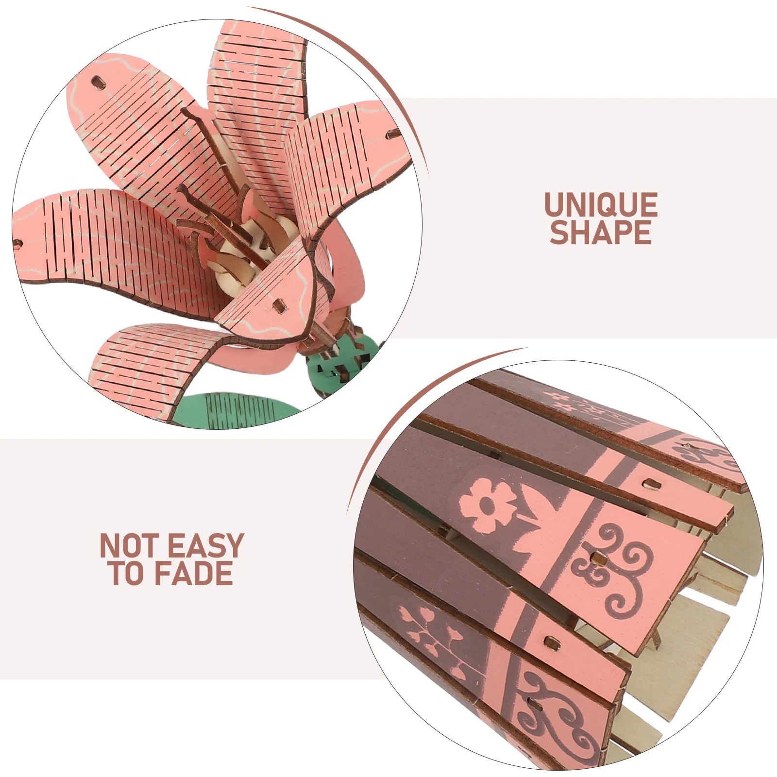 1 set di fiori in legno puzzle 3D giglio bonsai kit di montaggio per la decorazione domestica desktop arte artigianale composizione floreale set artigianale in legno fai da te