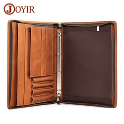 JOYIR Genuine  Leather Portfolio Case Men Women Multi Pocket Padfolio Cover Bussiness Document A4 Organizer 12.9