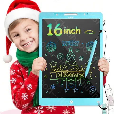 16 Inch Colorful LCD Writing Tablet for Kids Erasable Electronic Drawing Board Doodle Pad Reusable Drawing Tablet Educational