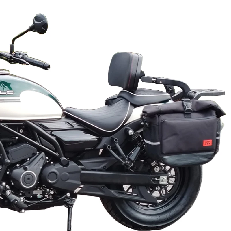 TORST Folding Flip-Up Motorcycle Backrest with Sissy Bar for Loncin VOGE CU525-Leather & Aluminum Alloy Retrofit Upgrade