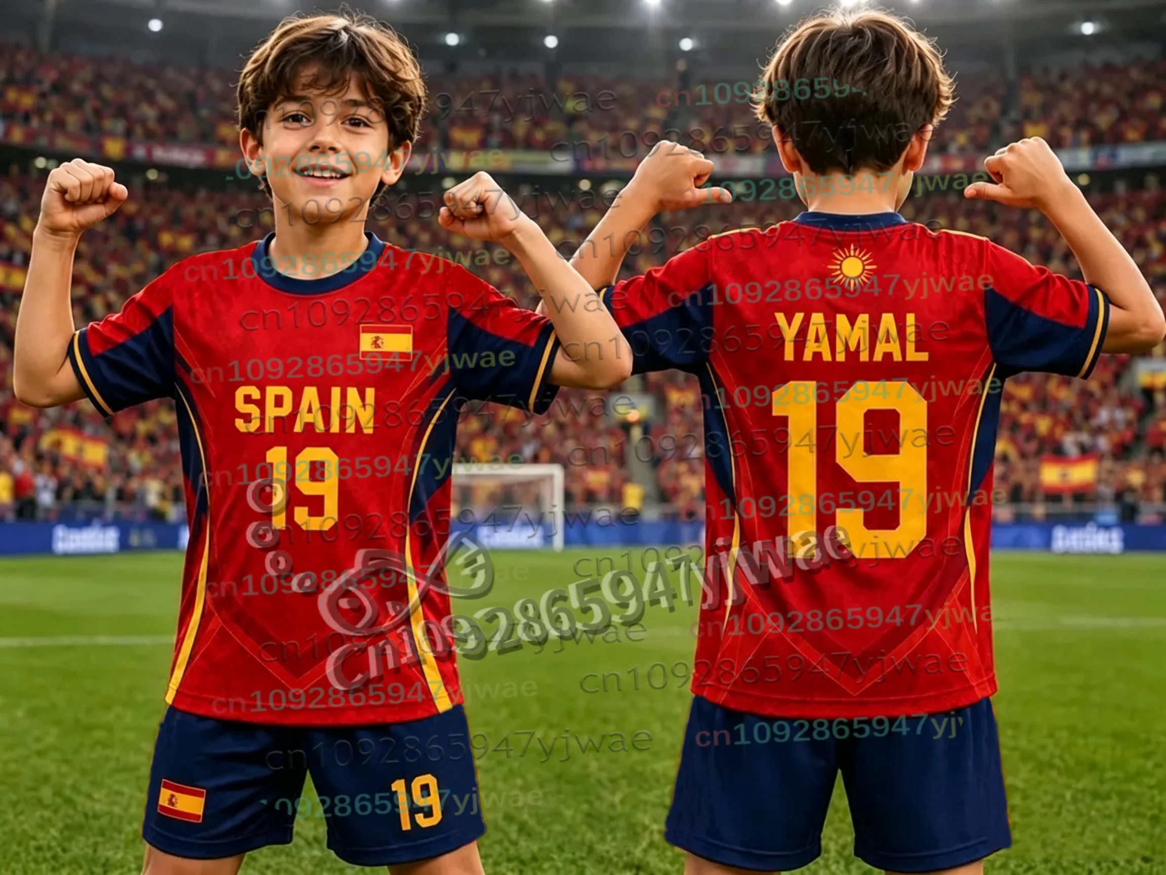 2026 Special NO.19 YAMAL Football Jersey Tee Shorts Set Women Men Spain Fans Shirt and Shorts Summer Streetwear Kids 2 Piece Set
