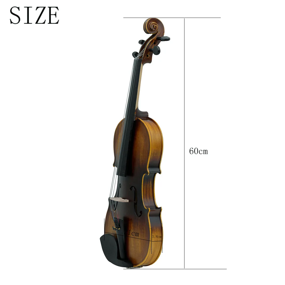 AV-206 Matte Finish 4/4 Solid Wood Violin Practice Test Playing Instrument