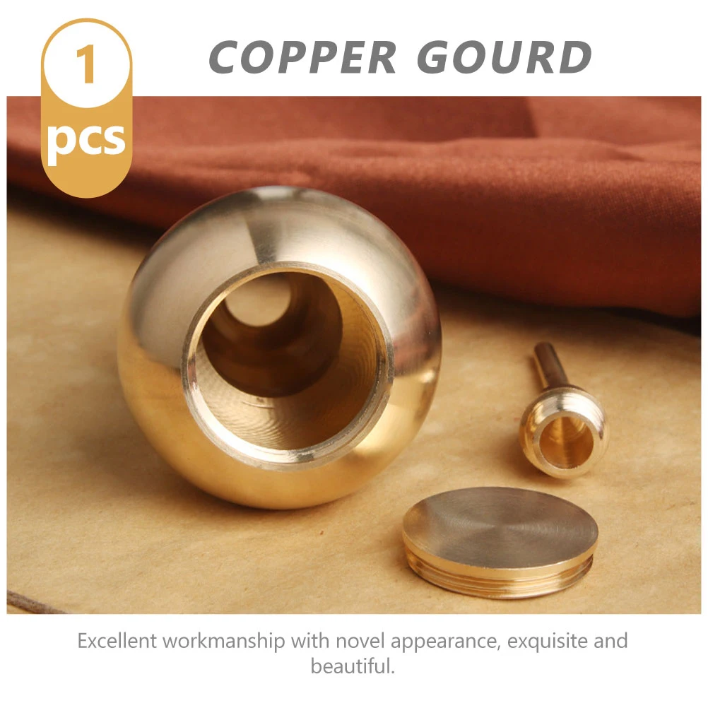 

Copper Gourd Ornament Smooth Round Desktop Decor Creative Home Blessing Adornment Car Garden Office Living Room Study