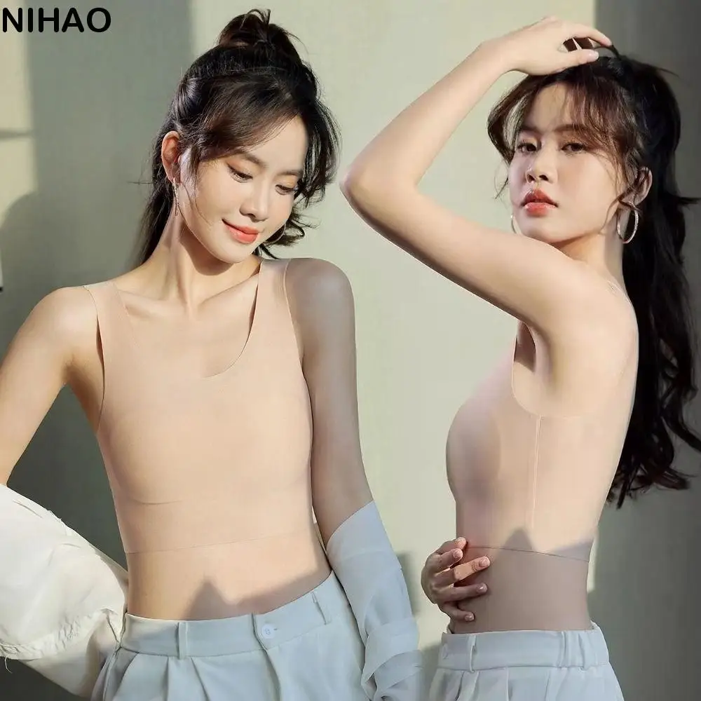 

Basic Ice Silk Wireless Bra Ultra-thin Slim Underwear for Women Lingerie U Neck Girls Seamless Bra Sport