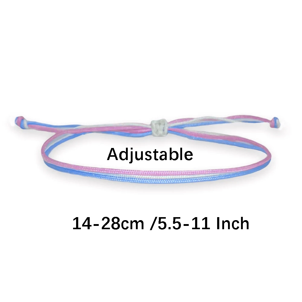 Handmade Blue String Bracelet for Men Women Unisex Wrap Adjustable Bracelets Charm Jewelry