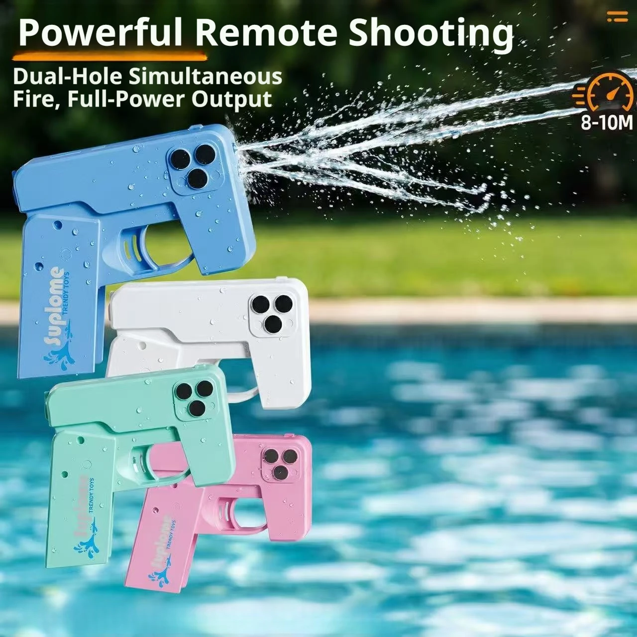 Mini Folding Mobile Phone Water Gun, Manual Continuous Dual Head Water Gun, Summer Water Play And Decompression Toy