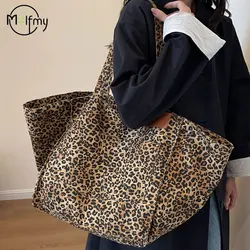 Large Capacity Leopard Bags Fashion Women Underarm Shopping Bag Outdoor Shoulder Tote Bag Woman Luxury Handbag Purse Bolsos 2024