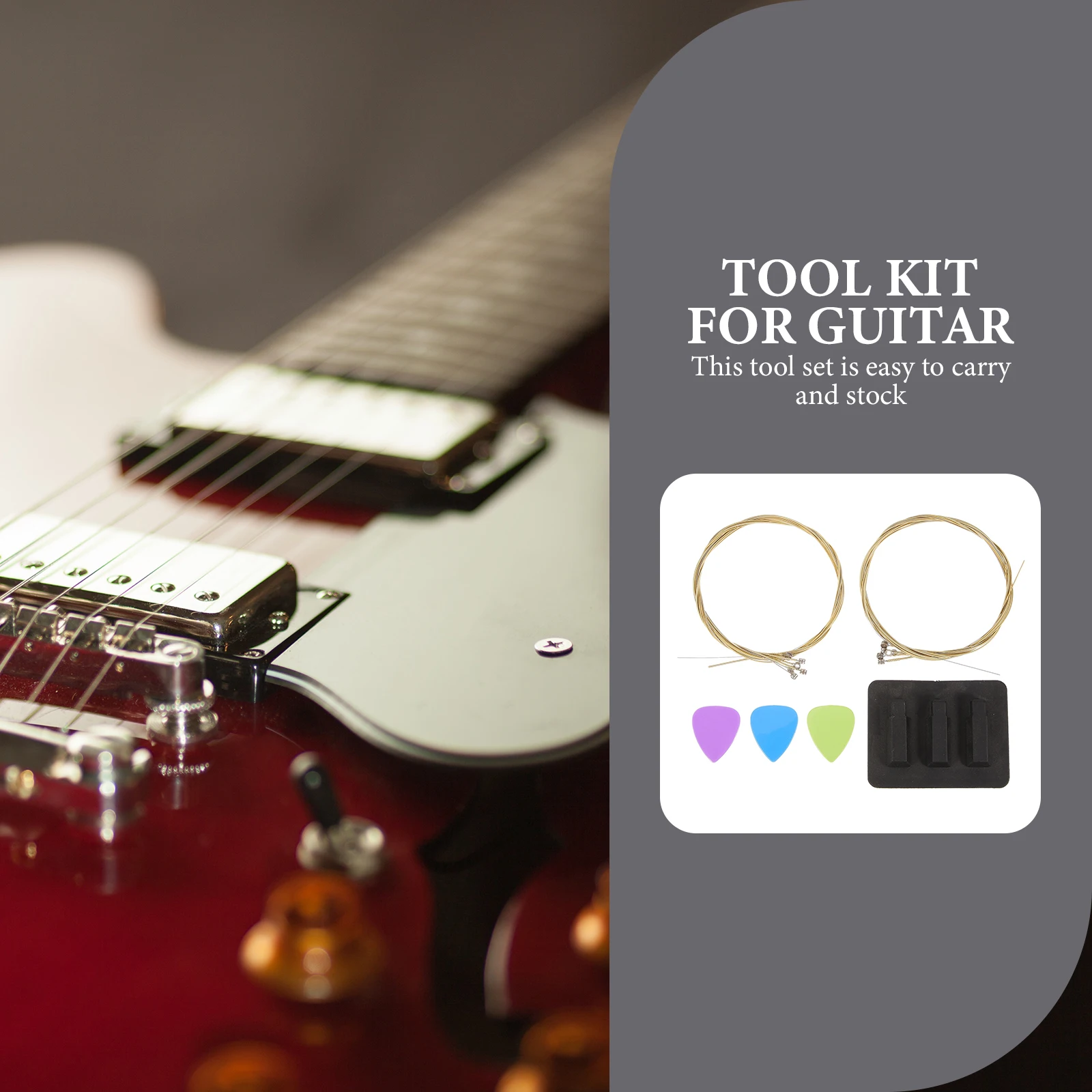 

Guitar String Set Tool Kit Accessories Gift Pick Metal Great Beginners Standard Tools Box
