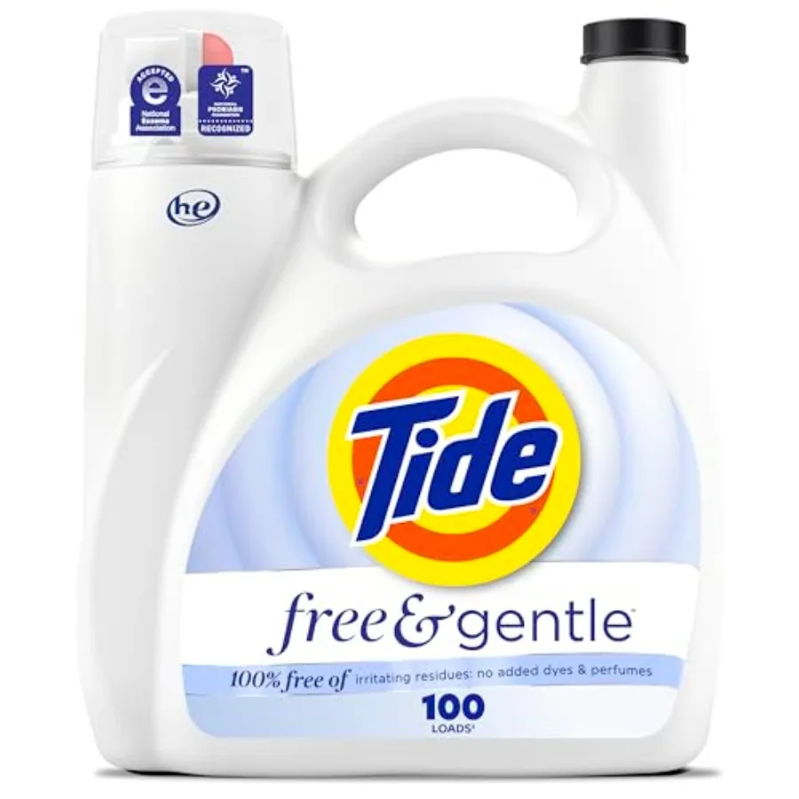 

Tide Free and Gentle Liquid Laundry Detergent, 100 Loads, 132 fl oz, Tide Laundry Detergent, Clean Laundry Detergent
